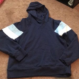 blue hoodie